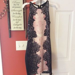 Pink and black tight dress